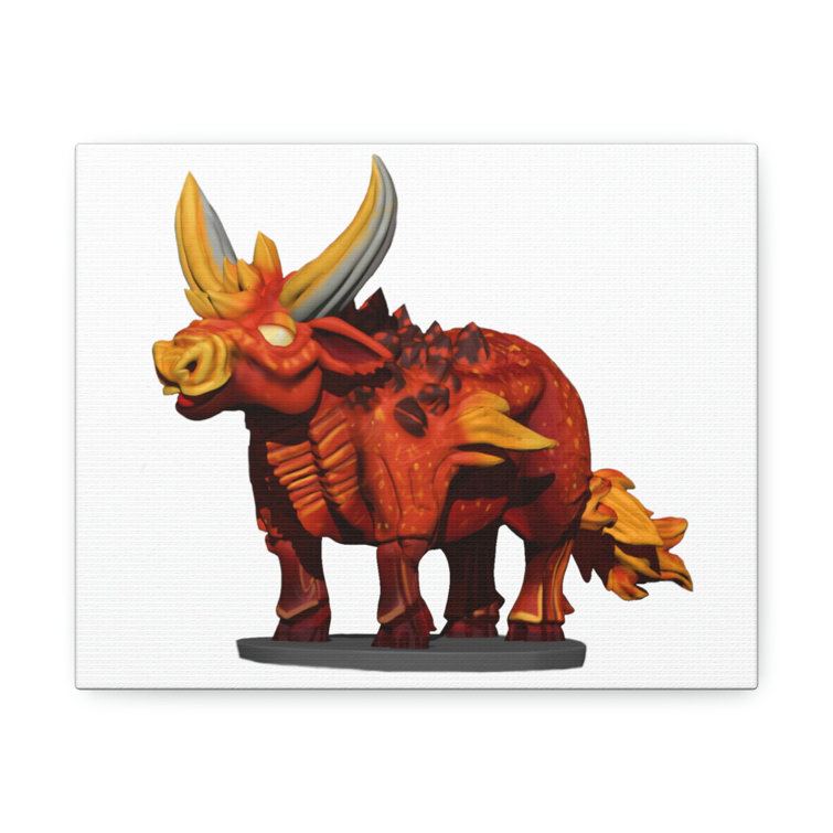 Trinx Fire Bull On Canvas Wayfair